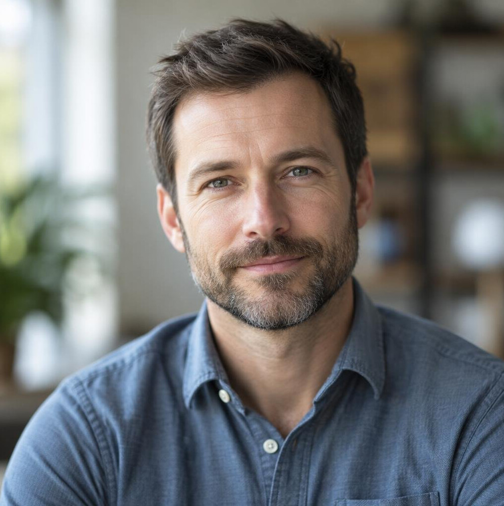 Portrait of a bearded man outdoors